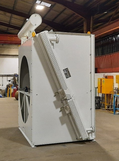 Photo of an air cooled heat exchanger painted white